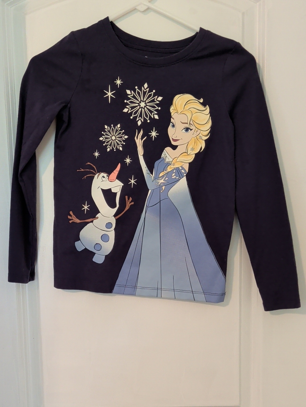Disney Frozen Navy Long-Sleeve Graphic Tee with Elsa & Olaf